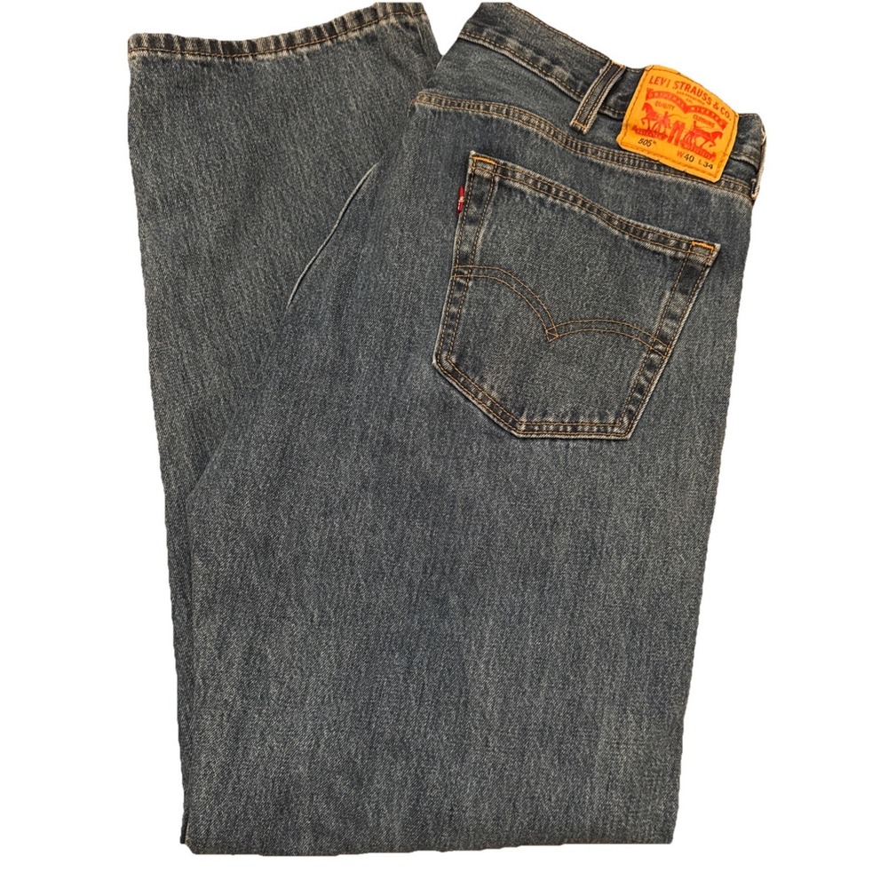 Levi's 40 x 34 505‎ Regular Fit Straight 4582 Stonewash Denim Jeans